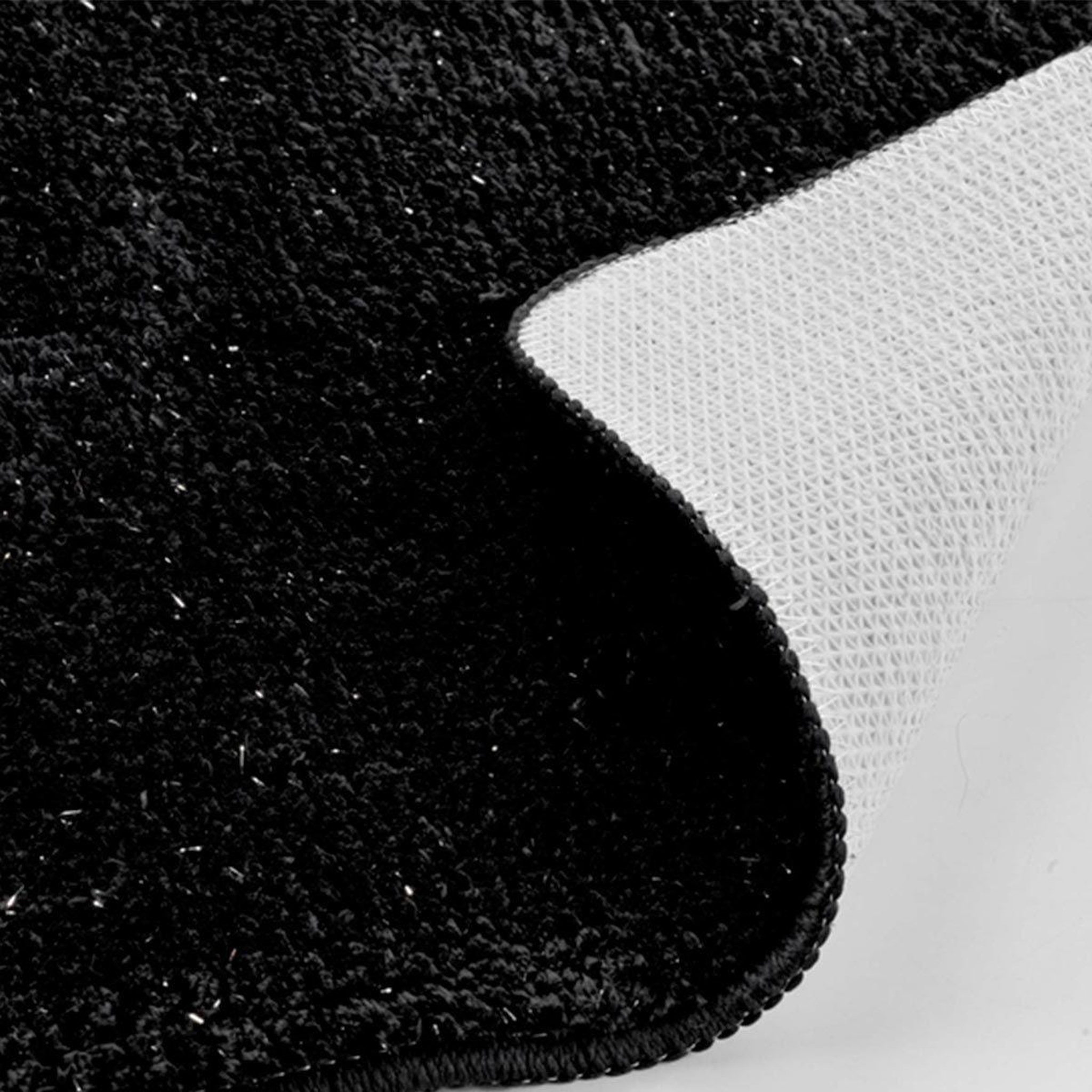 Voir la diapositive 4 : Douceur d'Intérieur Tapis de bain microfibre  métallisé  45x75cm noir