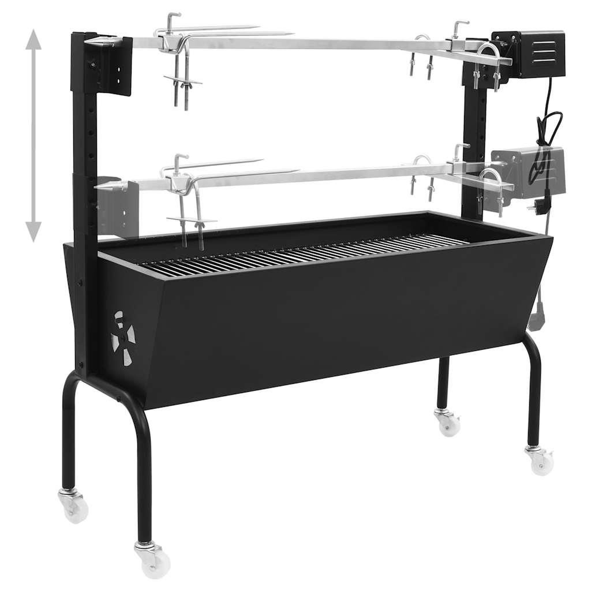 Voir la diapositive 4 : VIDAXL Rotissoire pour barbecue electrique Acier inoxydable