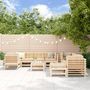 Voir la diapositive 1 : VIDAXL Salon de jardin 10 pcs avec coussins bois massif