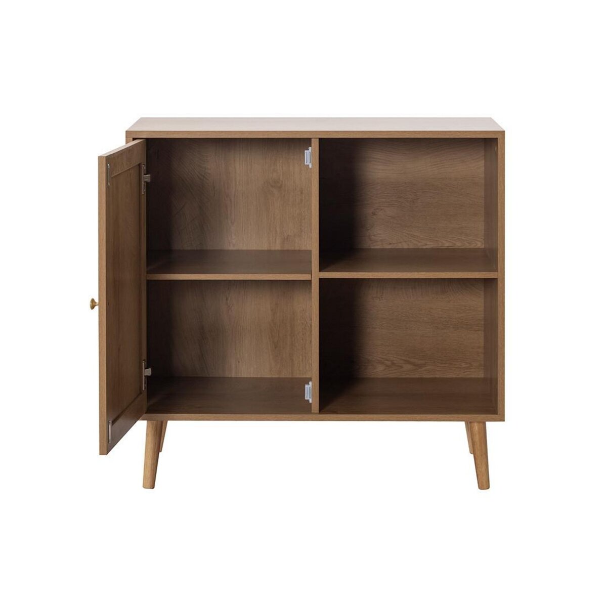 BEST MOBILIER Goto - buffet haut - effet bois et cannage - 2 niches et 1 porte - 80 cm