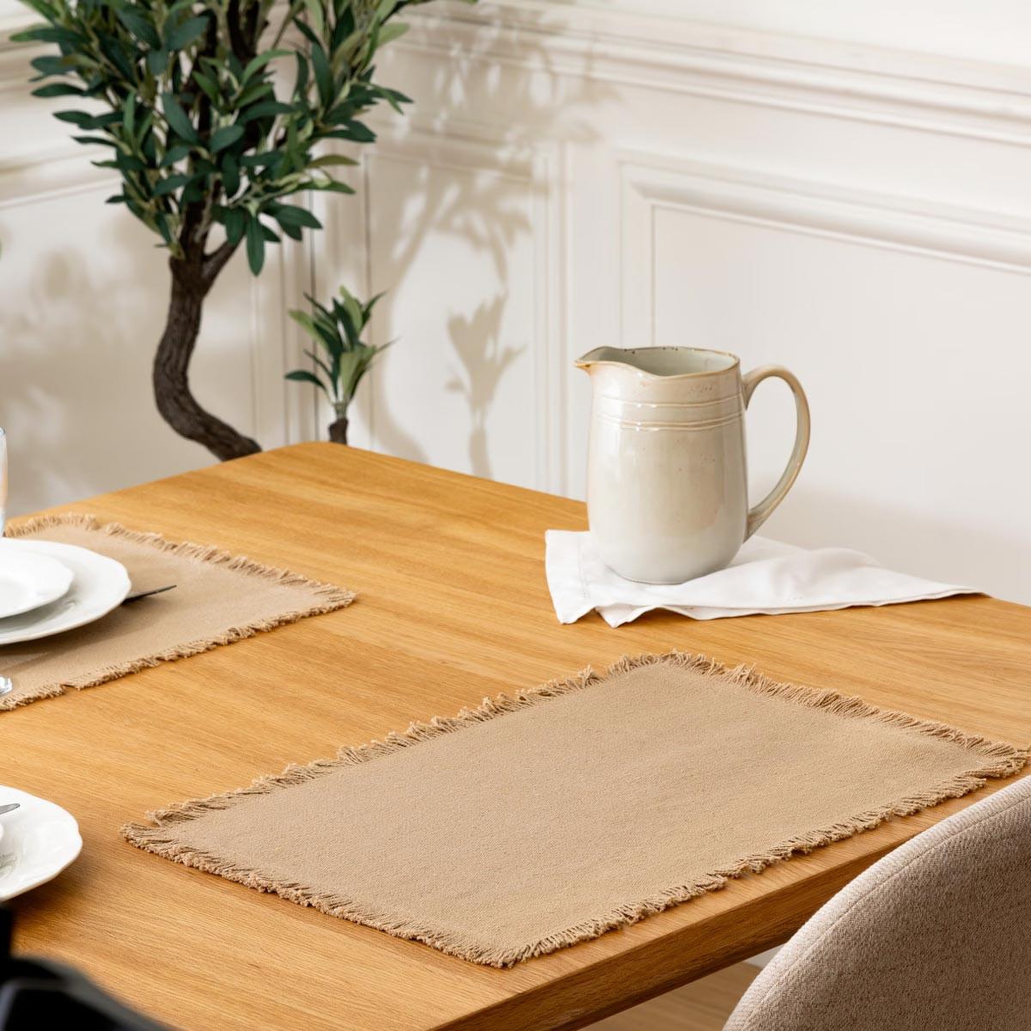 Voir la diapositive 3 : SECRET DE GOURMET Set de table déco  maha  30x45cm beige