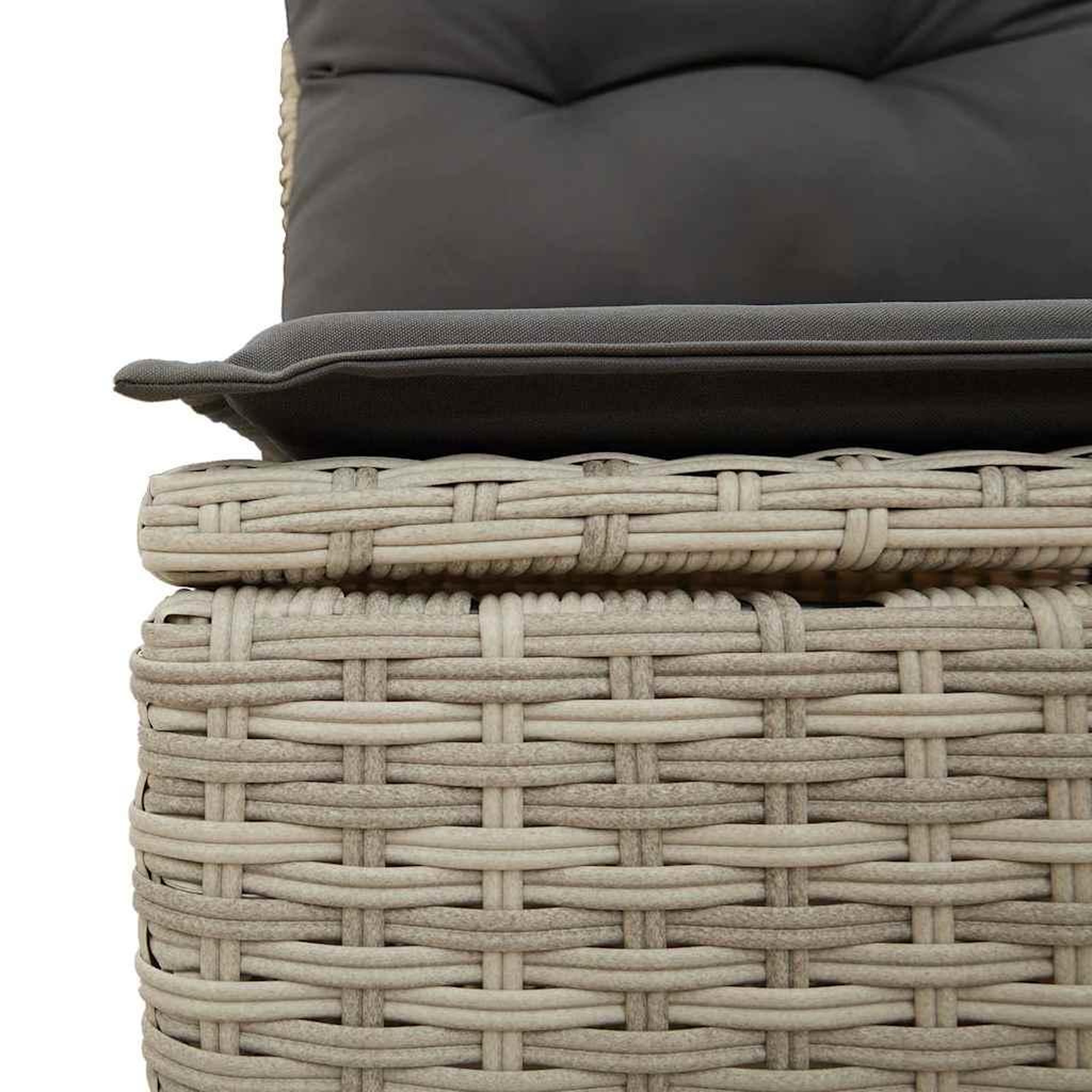 Voir la diapositive 5 : VIDAXL Salon de jardin 5 pcs avec coussins gris clair resine tressee