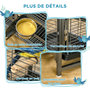 Voir la diapositive 6 : PAWHUT Cage de transport oiseau - cage de transport pour perroquet - porte, 2 trappes de nourrissage - acier gris moucheté