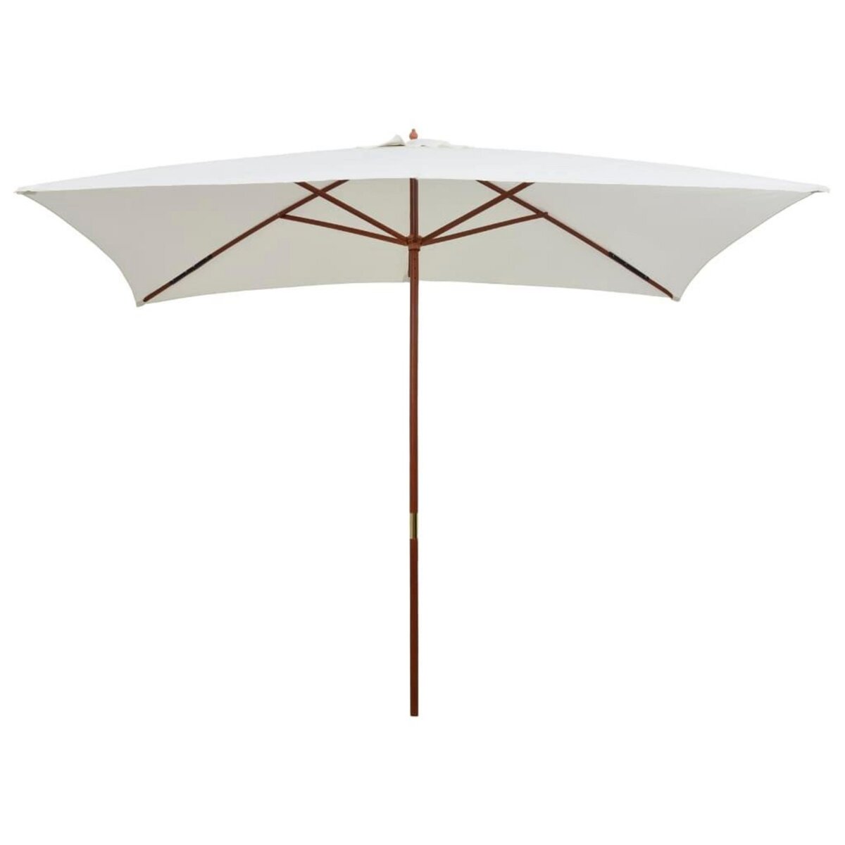 VIDAXL Parasol avec poteau en bois 200 x 300 cm Blanc creme
