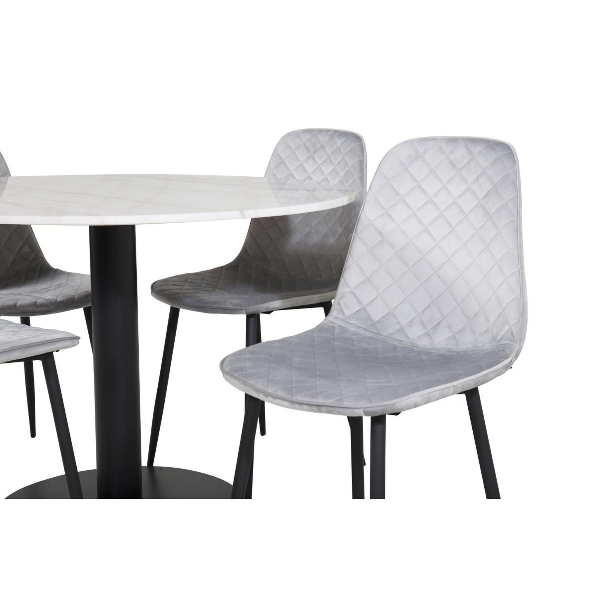 Voir la diapositive 2 : Paris Prix Ensemble table à manger & 4 chaises design  estelle i & polar  106cm blanc & gris