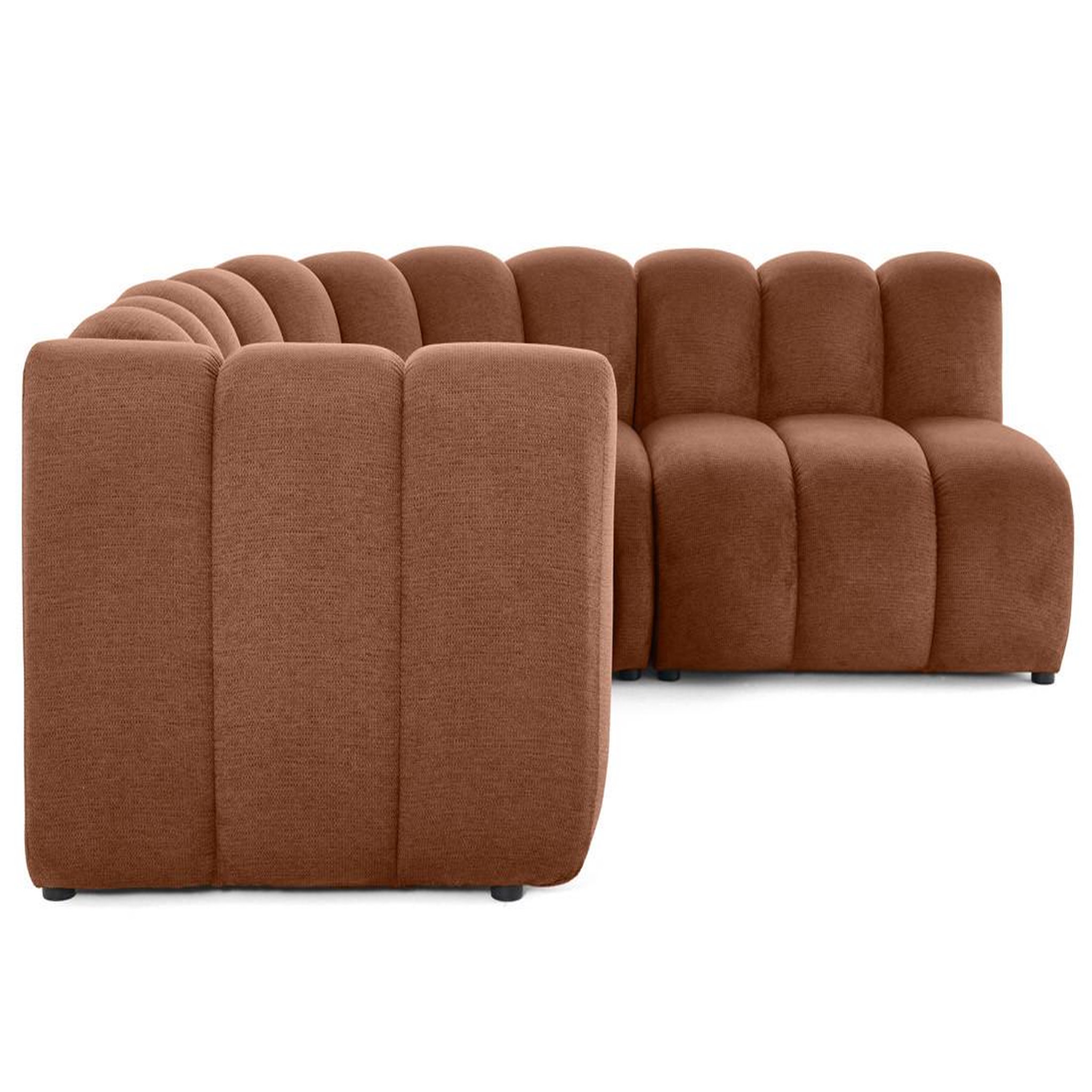 Voir la diapositive 5 : LISA DESIGN Debbie - canapé modulable d'angle droit 4 places avec accoudoir en tissu texturé