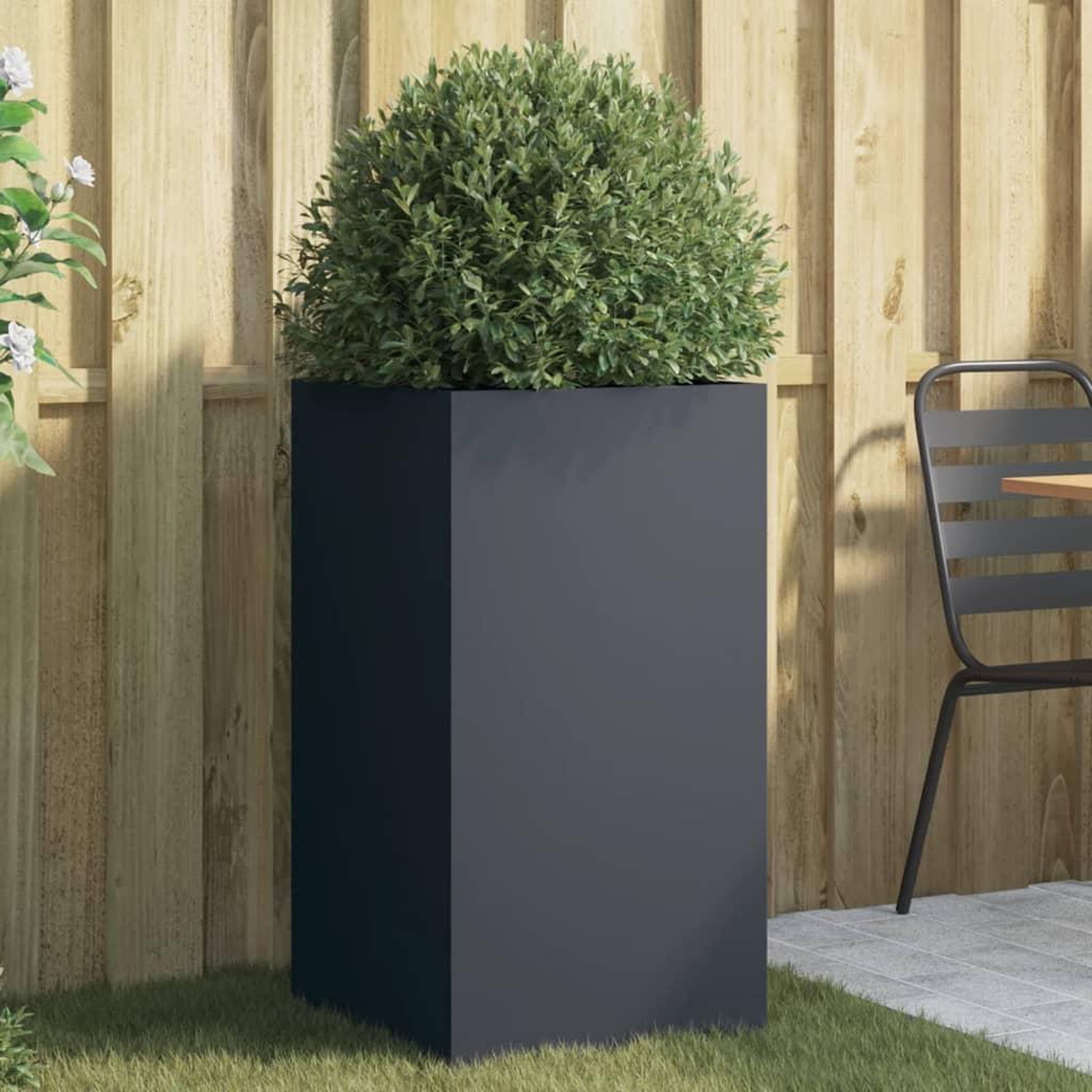 VIDAXL Jardiniere anthracite 42x38x75 cm acier