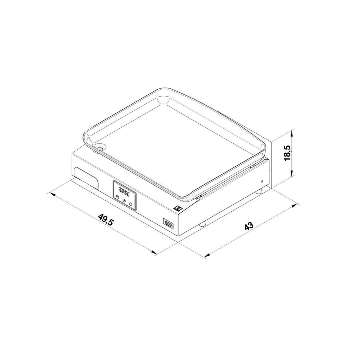 Eno Plancha électrique INITIAL 50 noir gris à poser, 48x38 cm