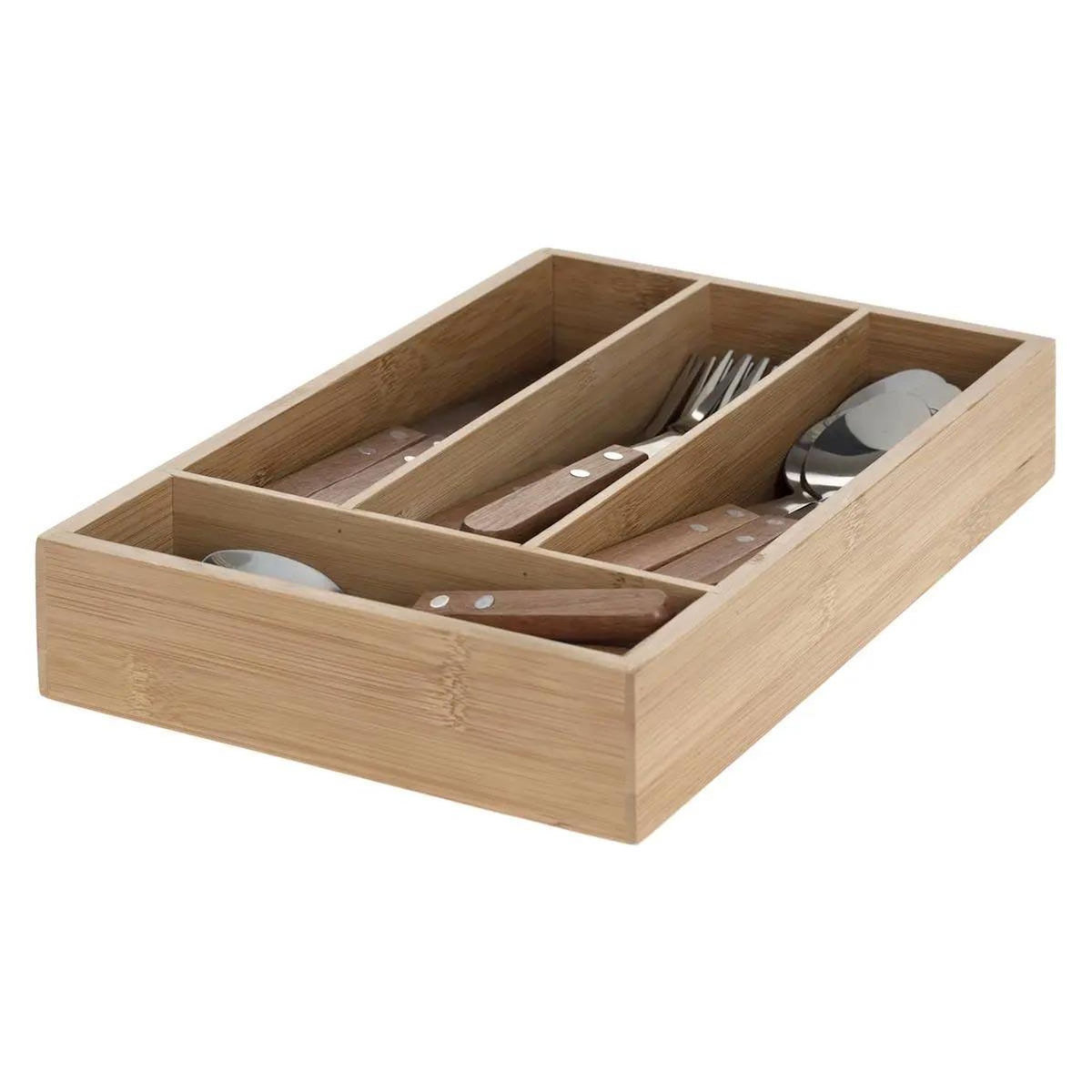 SECRET DE GOURMET Ménagère 24 Pièces & Bac  Cadence  30cm Naturel