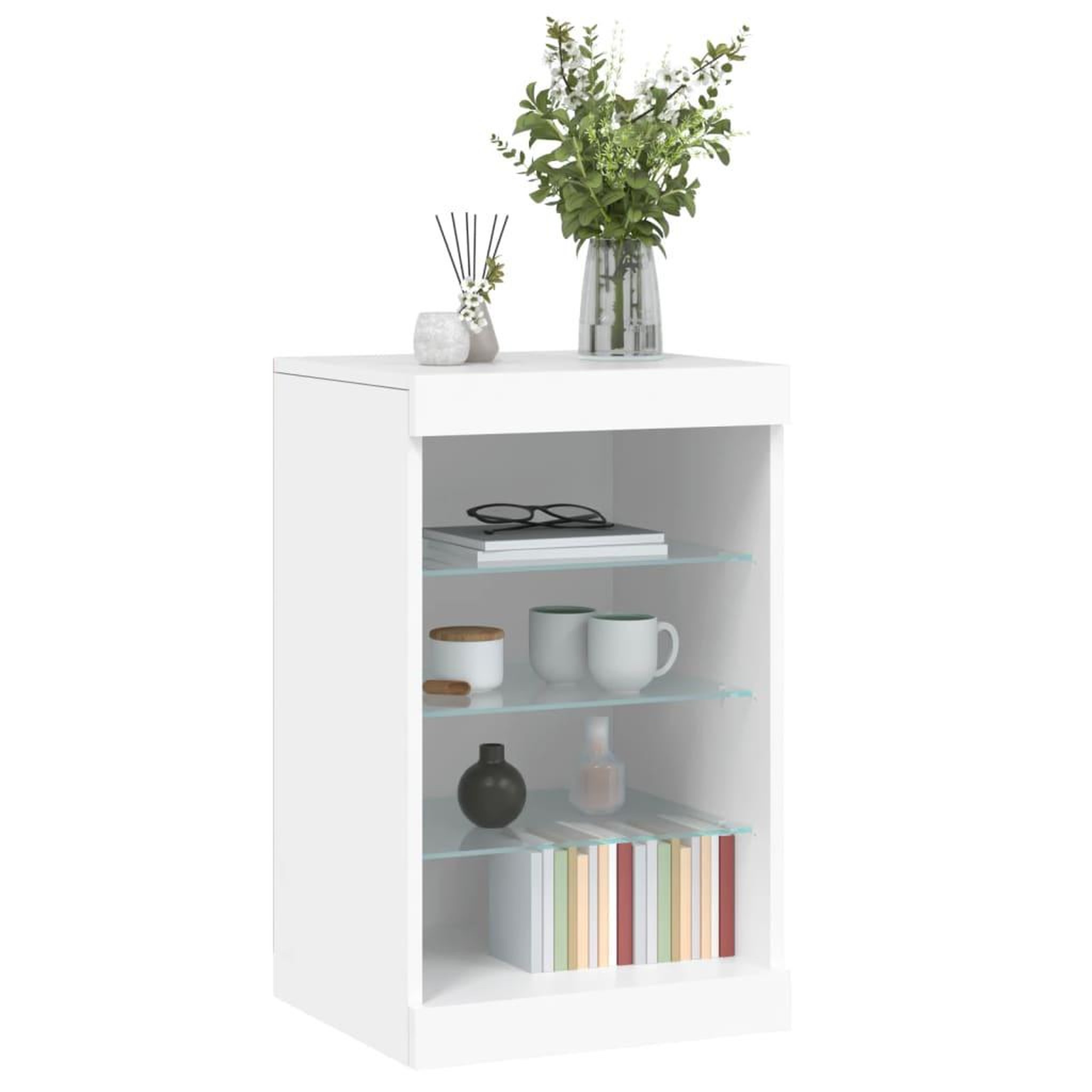 Voir la diapositive 5 : VIDAXL Buffet avec lumieres LED blanc 41x37x67 cm