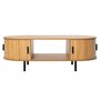 Voir la diapositive 1 : BEST MOBILIER Kofu - table basse - bambou - 2 portes et 1 niche - 120 cm