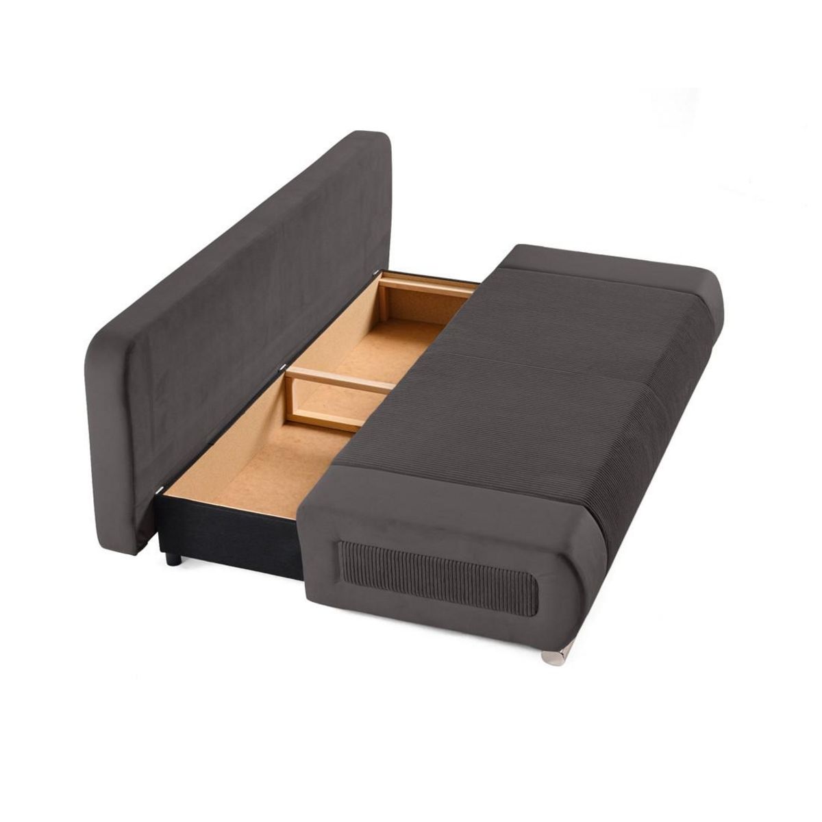 BEST MOBILIER Elio - canapé 3 places convertible - avec coffre - en velours et velours côtelé