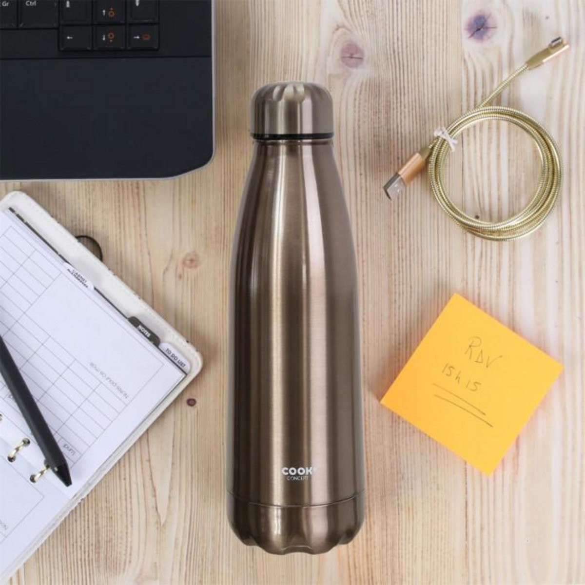 COOK CONCEPT Bouteille isotherme de transport rose dore 500 ml