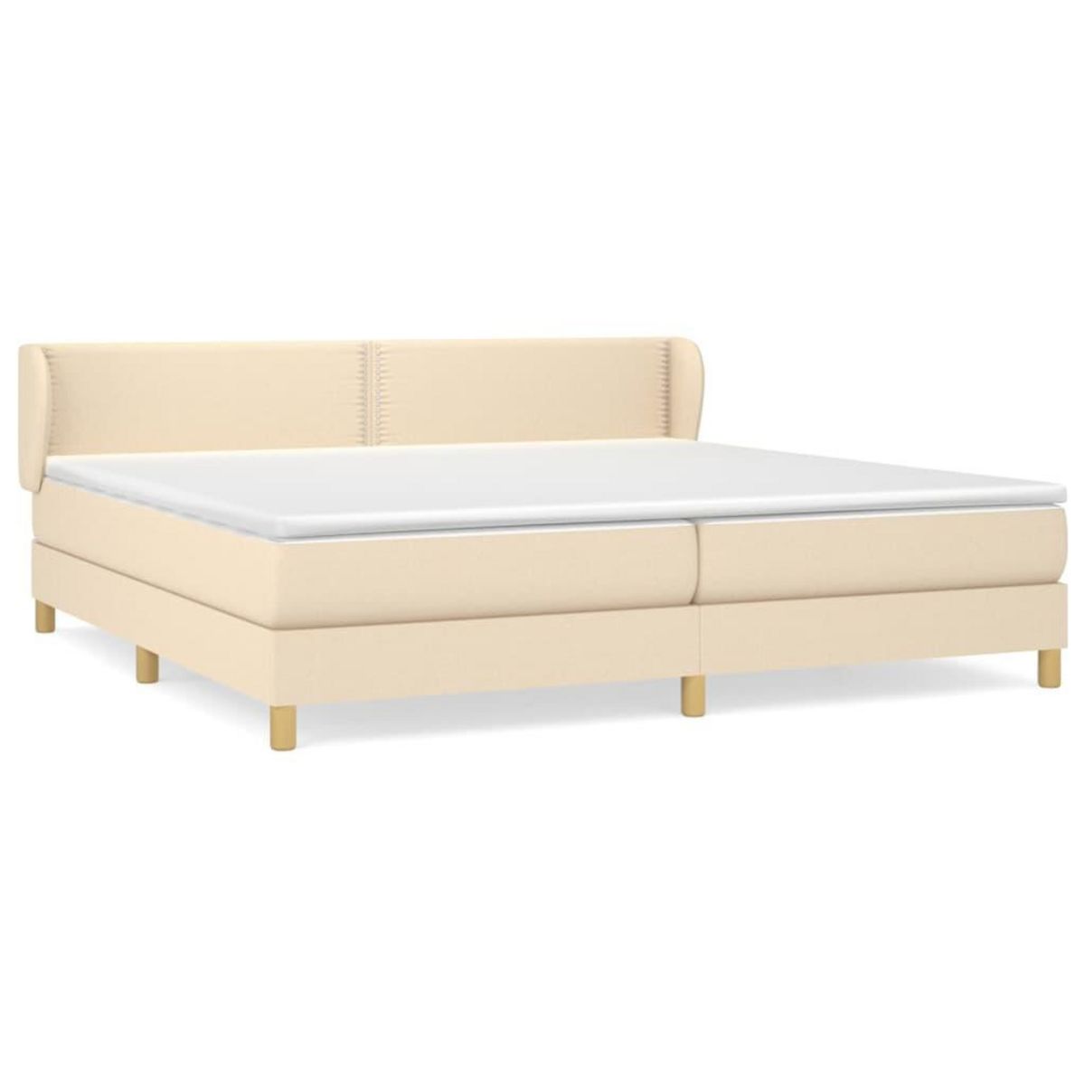 VIDAXL Sommier a lattes de lit avec matelas Creme 200x200 cm Tissu
