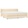 Voir la diapositive 2 : VIDAXL Sommier a lattes de lit avec matelas Creme 200x200 cm Tissu