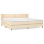 Voir la diapositive 2 : VIDAXL Sommier a lattes de lit avec matelas Creme 200x200 cm Tissu
