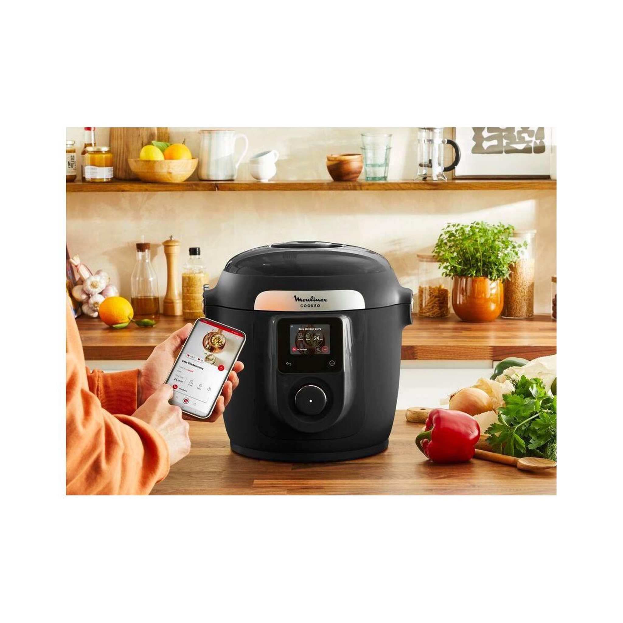 Voir la diapositive 3 : MOULINEX Cookeo YY5449FB noir connecté 6 L, 9 modes de cuisson + extra crisp