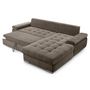 Voir la diapositive 3 : BEST MOBILIER Bianca - canapé d'angle droit 4 places convertible avec coffre en tissu texturé