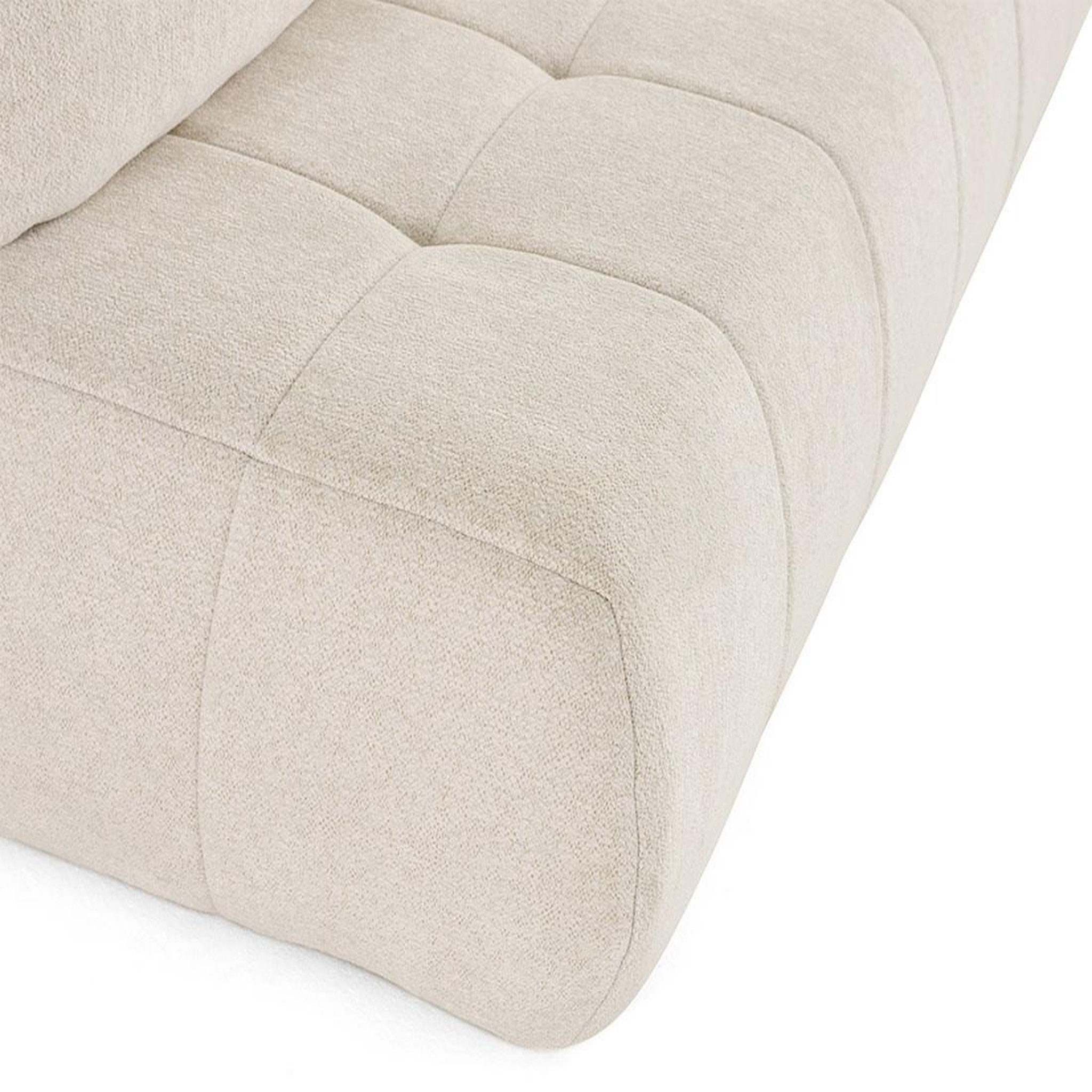 Voir la diapositive 5 : BEST MOBILIER Bowie - canapé 3 places convertible coffre + coussin rond inclus en tissu texturé