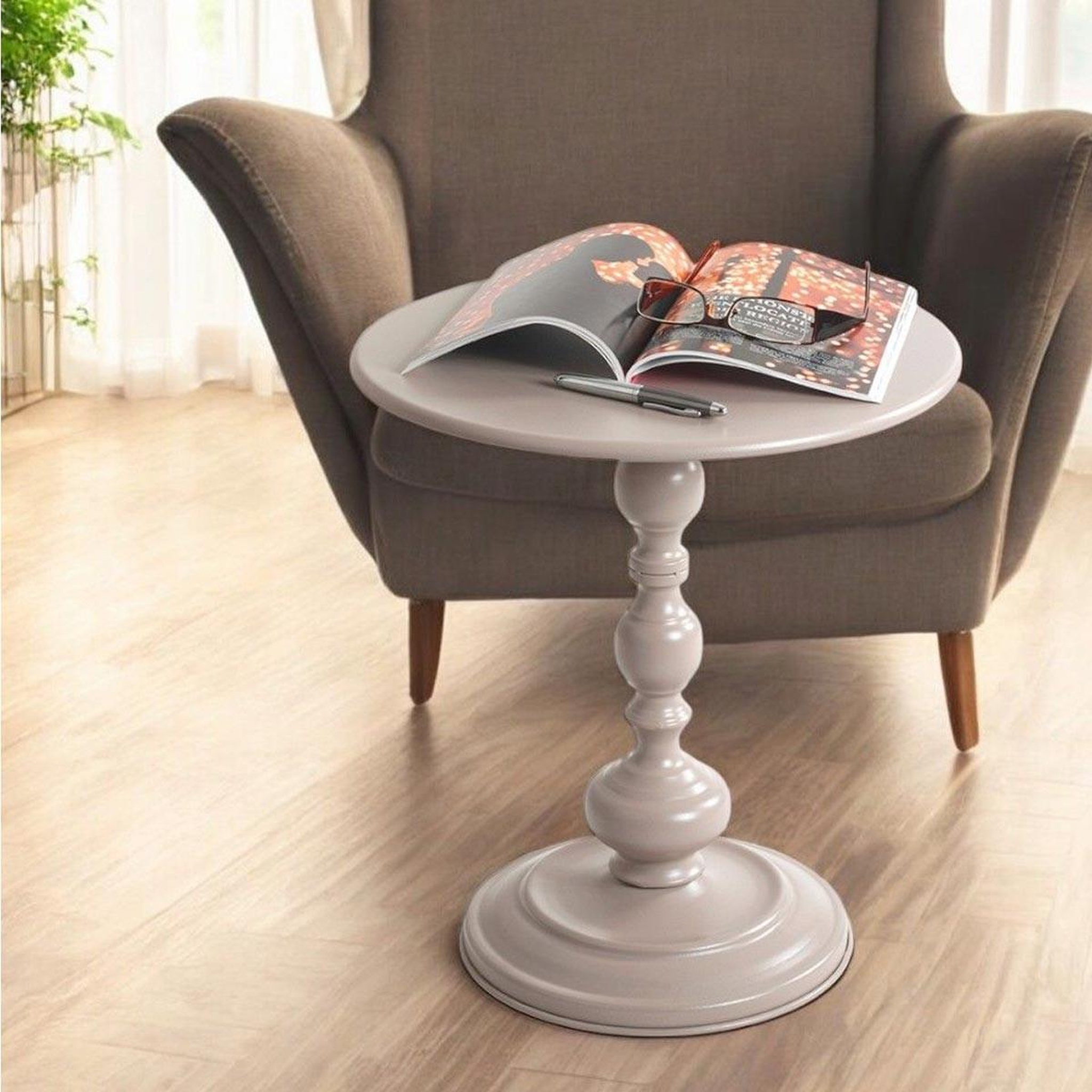 Voir la diapositive 2 : Paris Prix Table d'Appoint Design  Narnia  46cm Gris