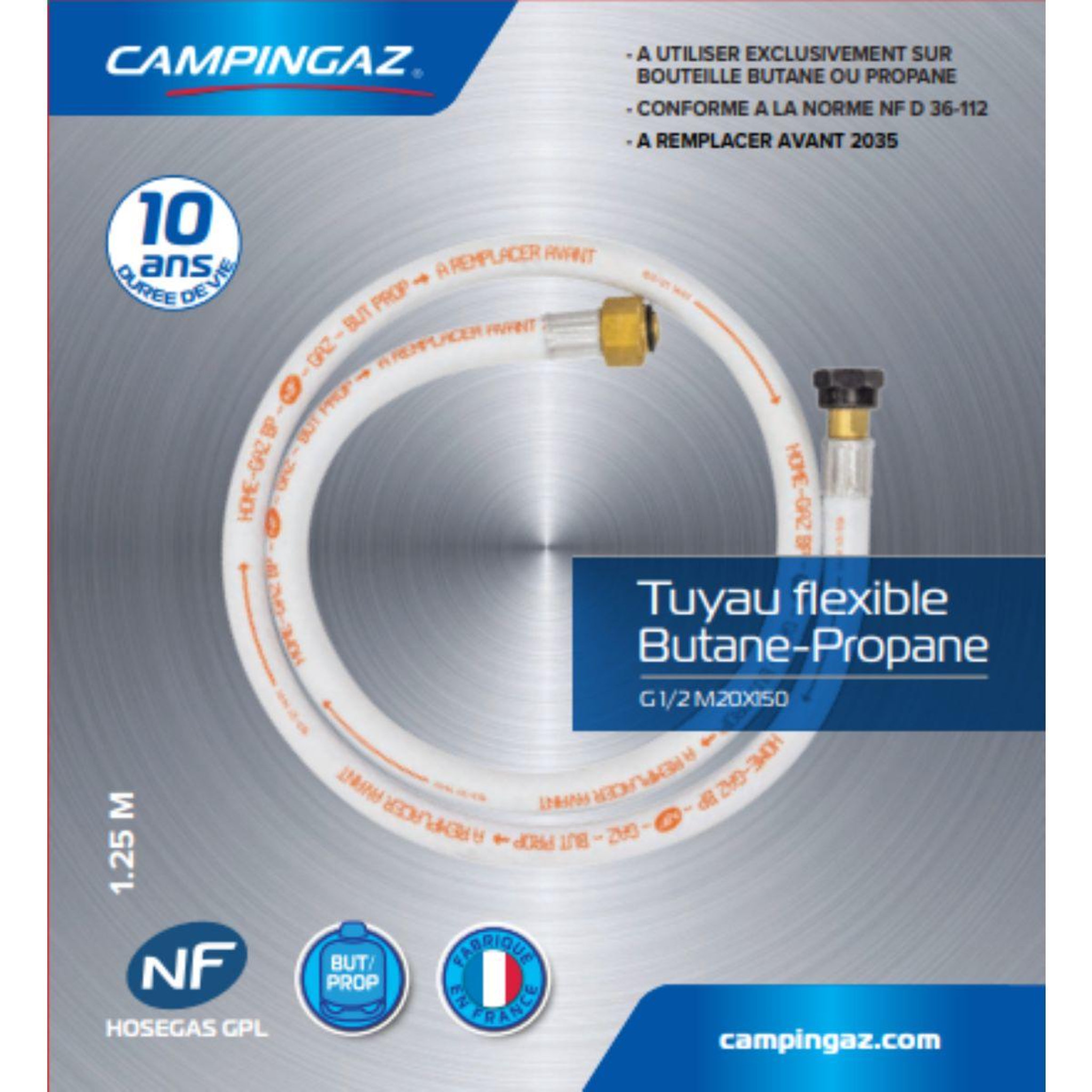 Voir la diapositive 3 : CAMPINGAZ Tuyau gaz souple a visser 28 mb filete