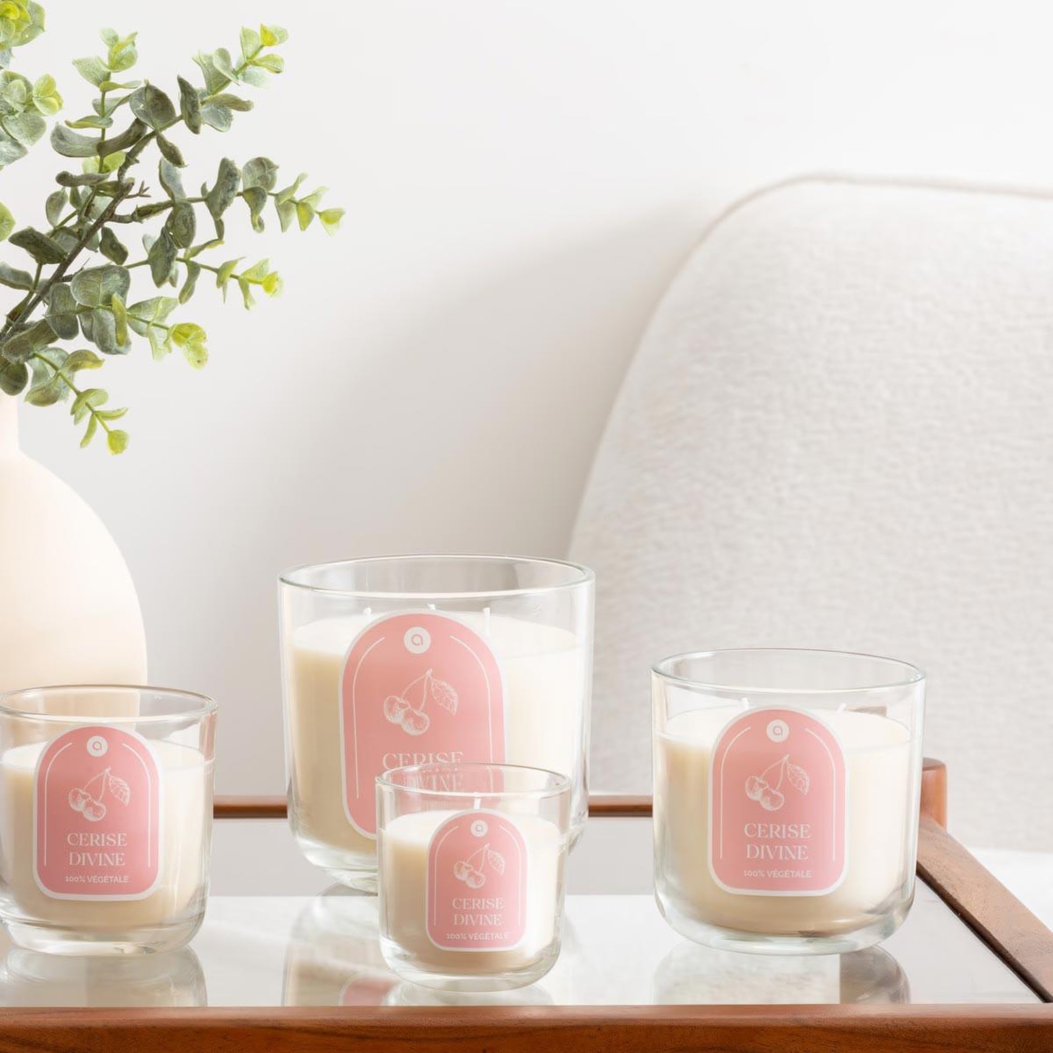 Voir la diapositive 3 : ATMOSPHERA Bougie parfumée en verre  floa  350g cerise