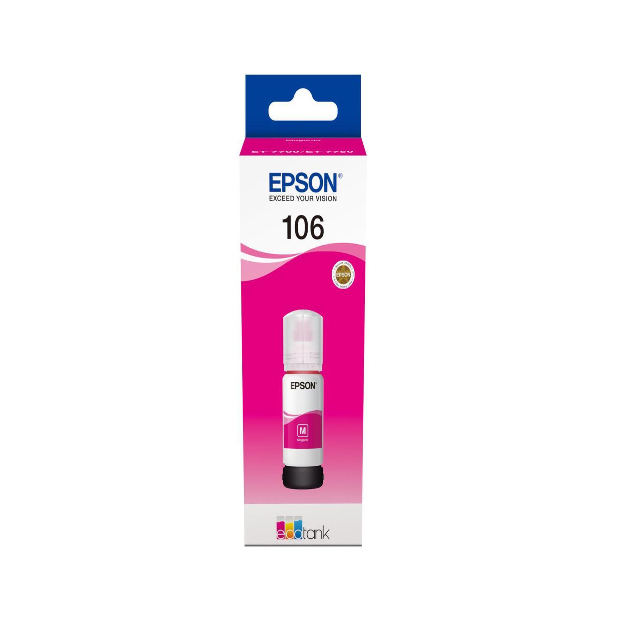 Voir la diapositive 2 : Epson Cartouche d'encre bouteille d'encre ecotank 106 magenta photo - c13t00r340