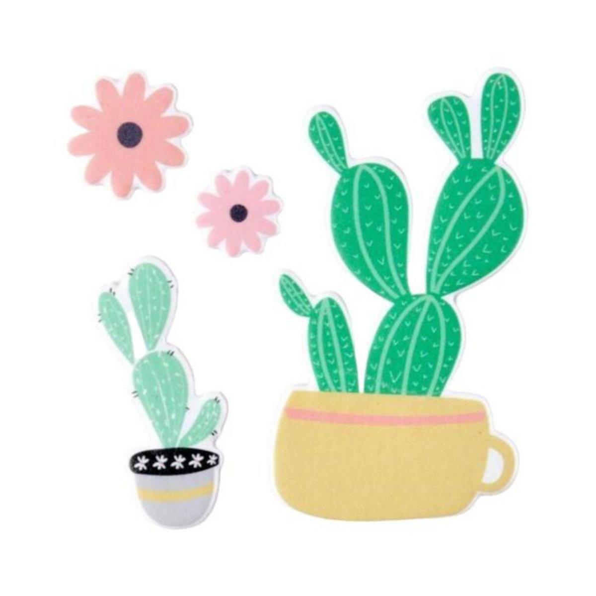Paris Prix Sticker Puffy  Cactus  10cm Vert