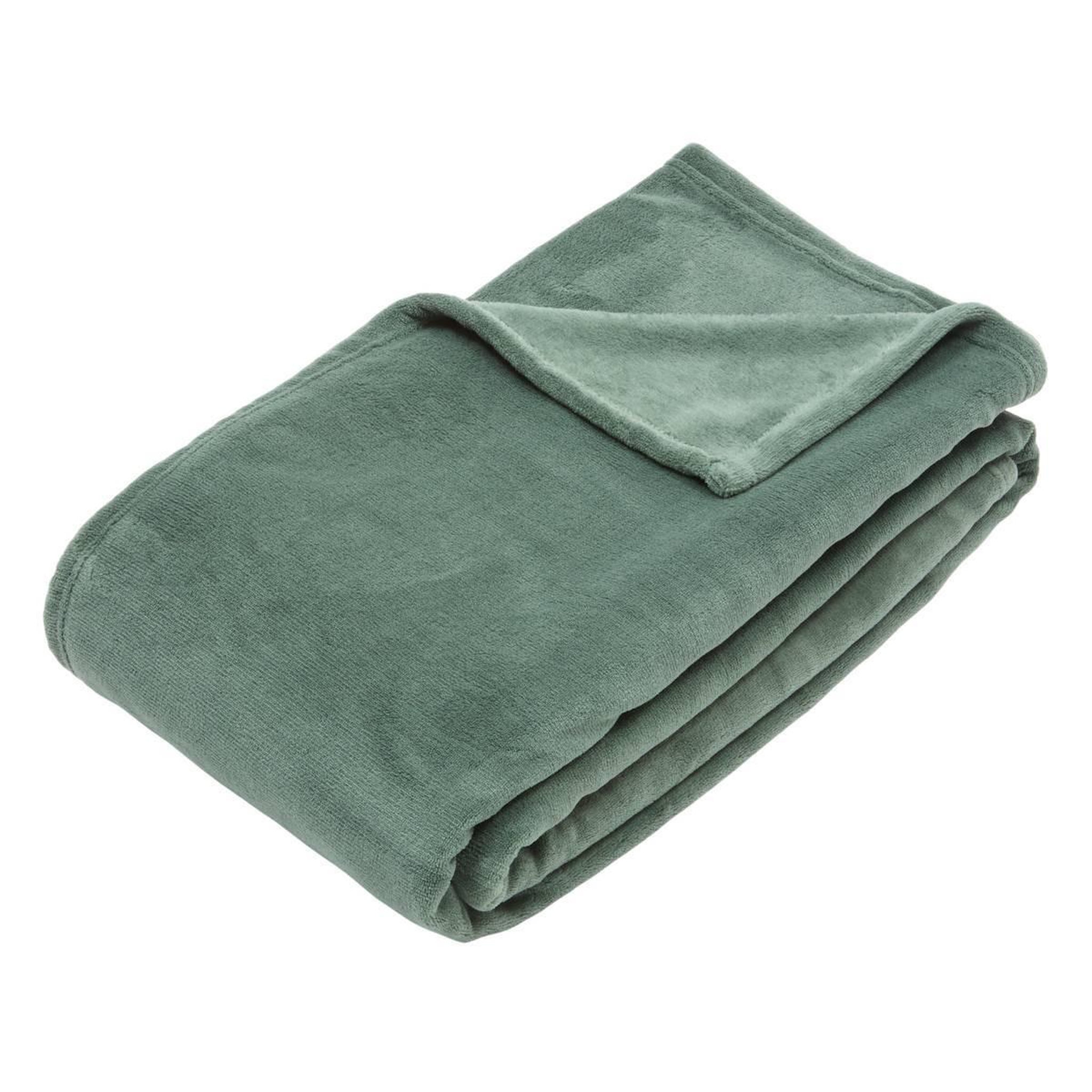 ATMOSPHERA Plaid uni microfibre  kiesa  180x260cm vert tilleul