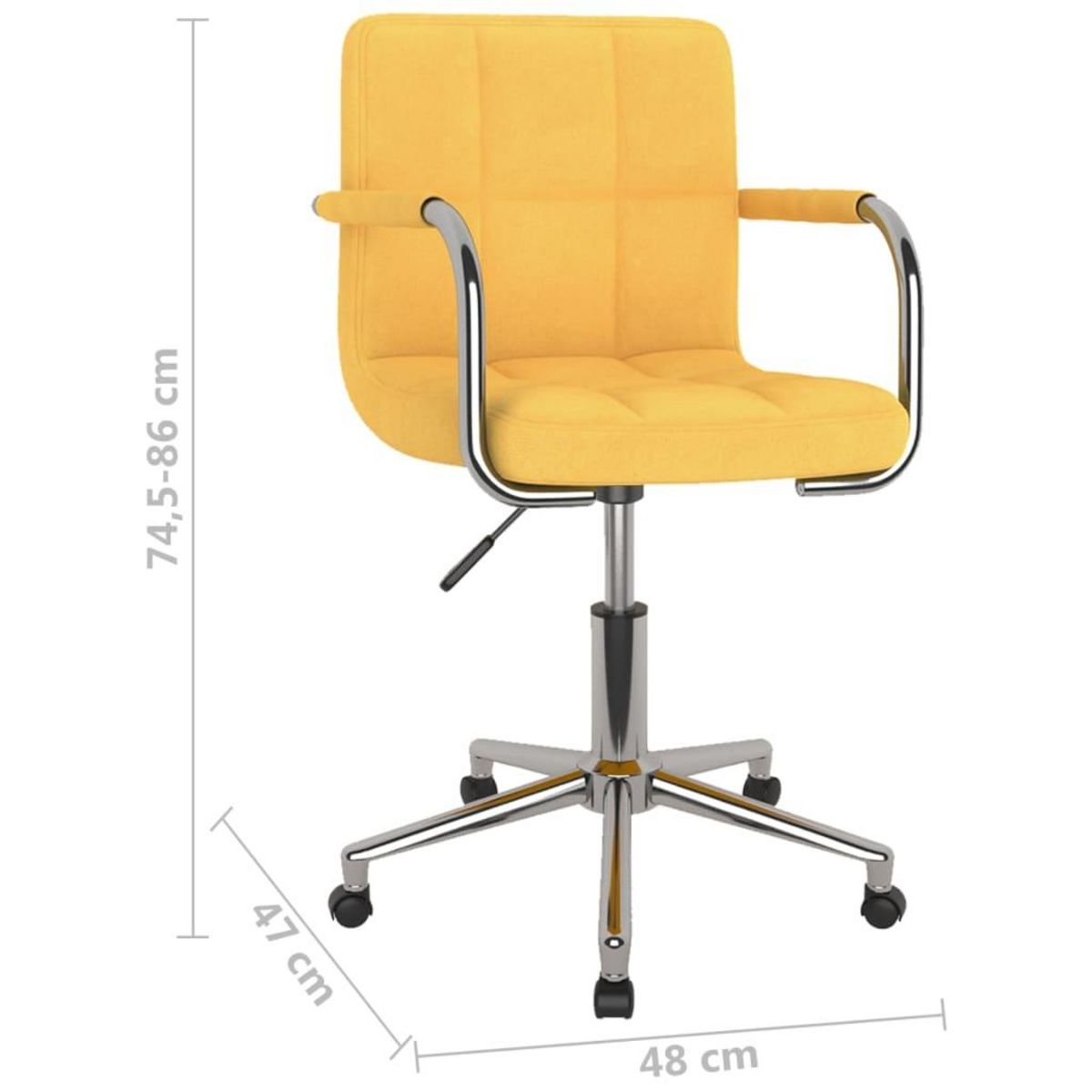 VIDAXL Chaise pivotante de salle a manger Jaune moutarde Tissu
