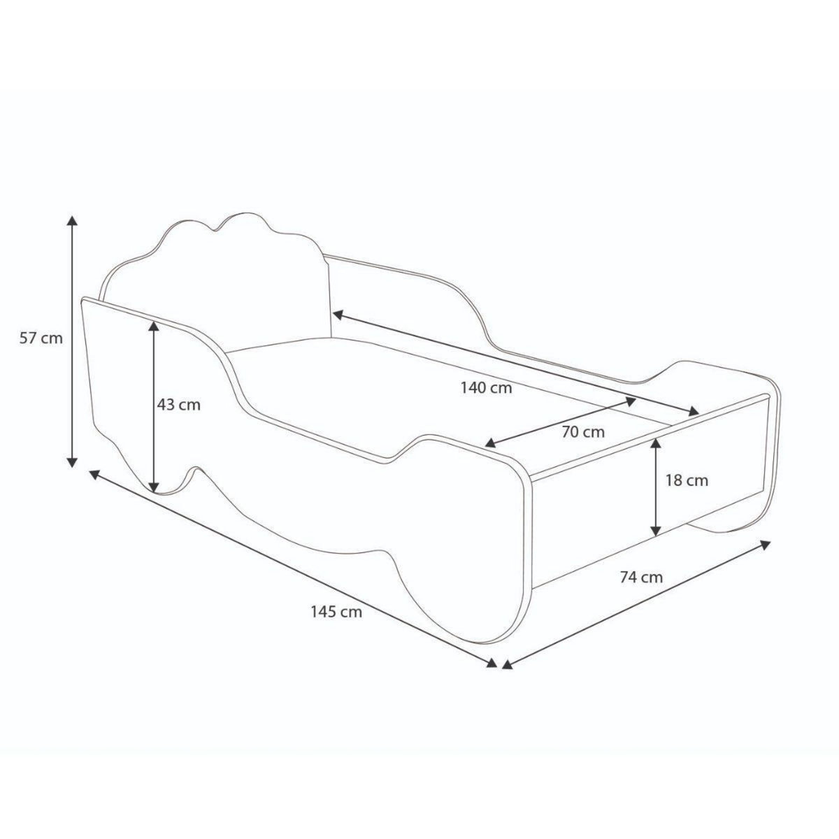 KOBI Lit enfant Calèche 140x70