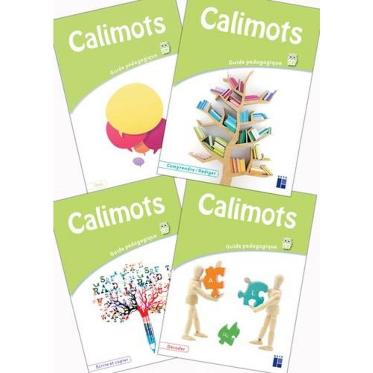 CALIMOTS CP. GUIDE PEDAGOGIQUE 4 VOLUMES : COMPRENDRE/REDIGER ; ECRIRE ET COPIER ; DECODER ; S'EXPRIMER A L'ORAL, EDITION 2019, Lenoble Sandrine