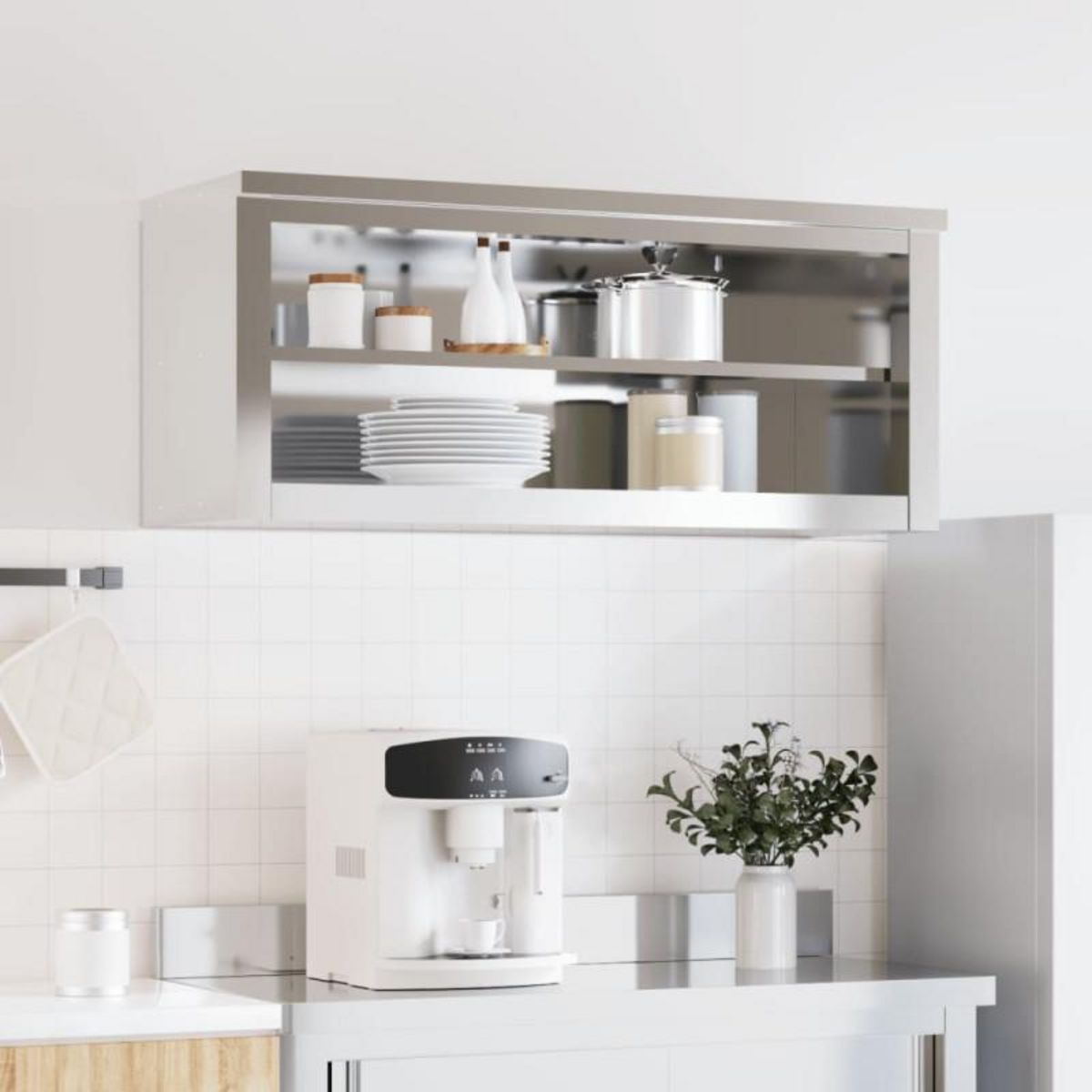 VIDAXL Armoire murale de cuisine avec étagère acier inoxydable