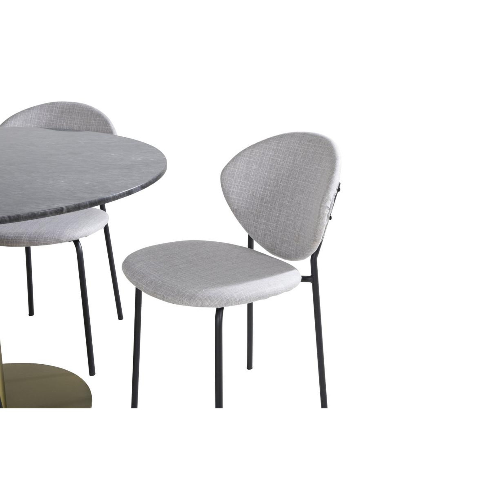 Voir la diapositive 2 : Paris Prix Ensemble Table à Manger & 4 Chaises  Estelle II & Vault  106cm Gris Foncé & Gris