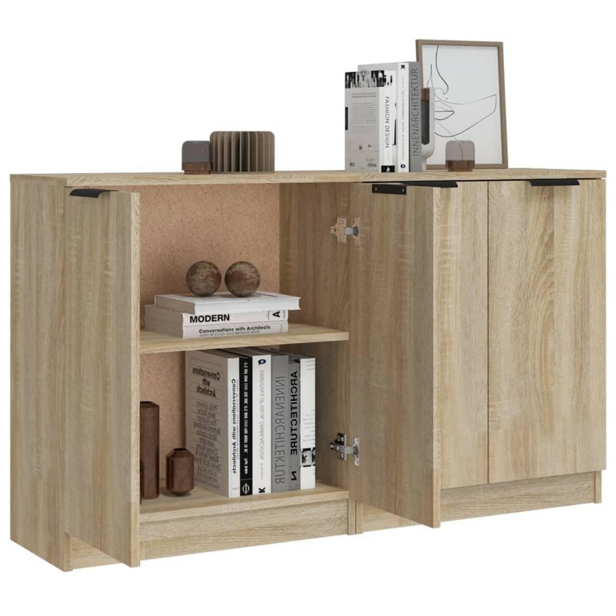 VIDAXL Buffets 2 pcs Chene sonoma 60x30x70 cm Bois d'ingenierie