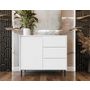 Voir la diapositive 4 : BEST MOBILIER Girona - buffet bas - blanc - 103 cm