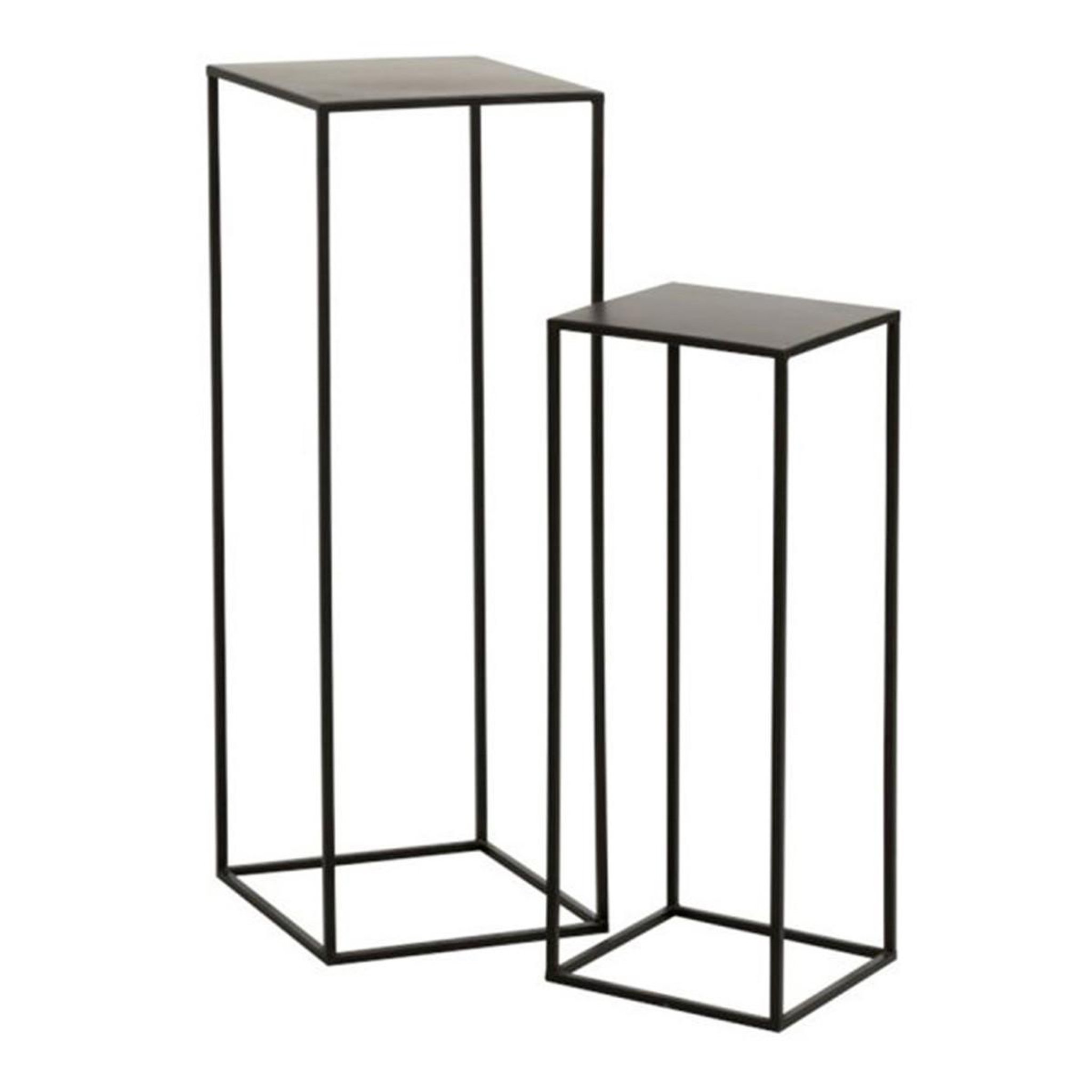 J-LINE Lot de 2 tables d'appoint  lovra  85cm noir