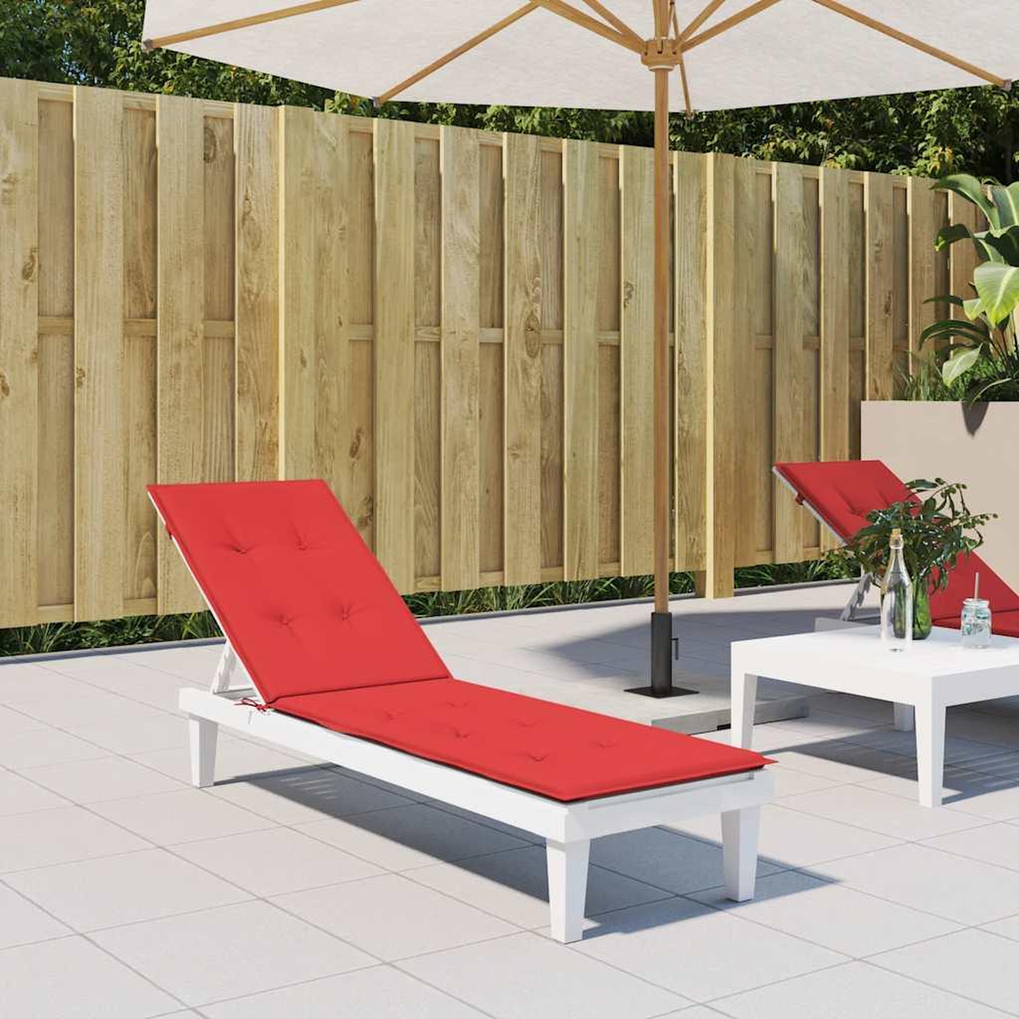 VIDAXL Coussin de chaise de terrasse rouge (75+105)x50x4 cm