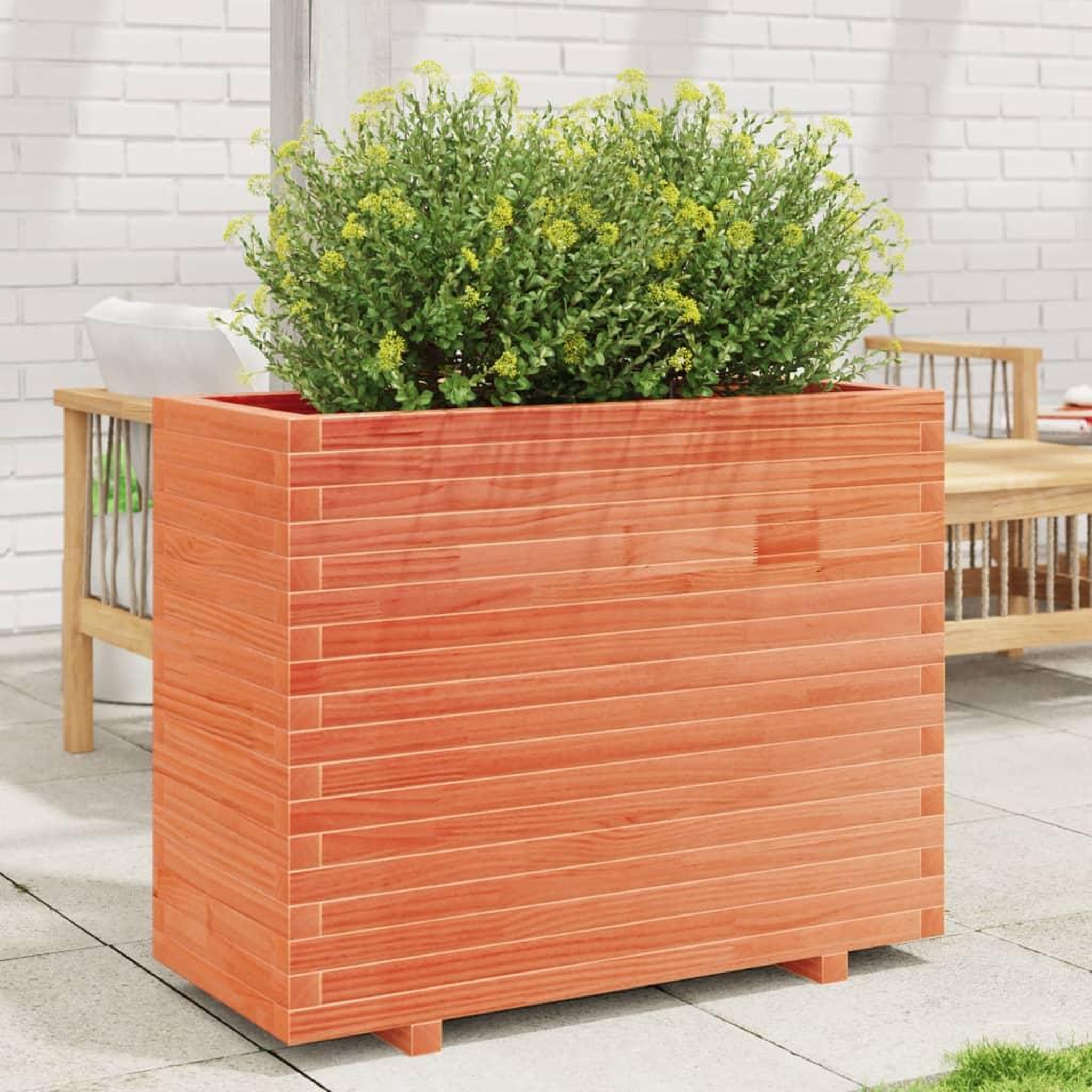 VIDAXL Jardiniere cire marron 90x40x72,5 cm bois de pin massif