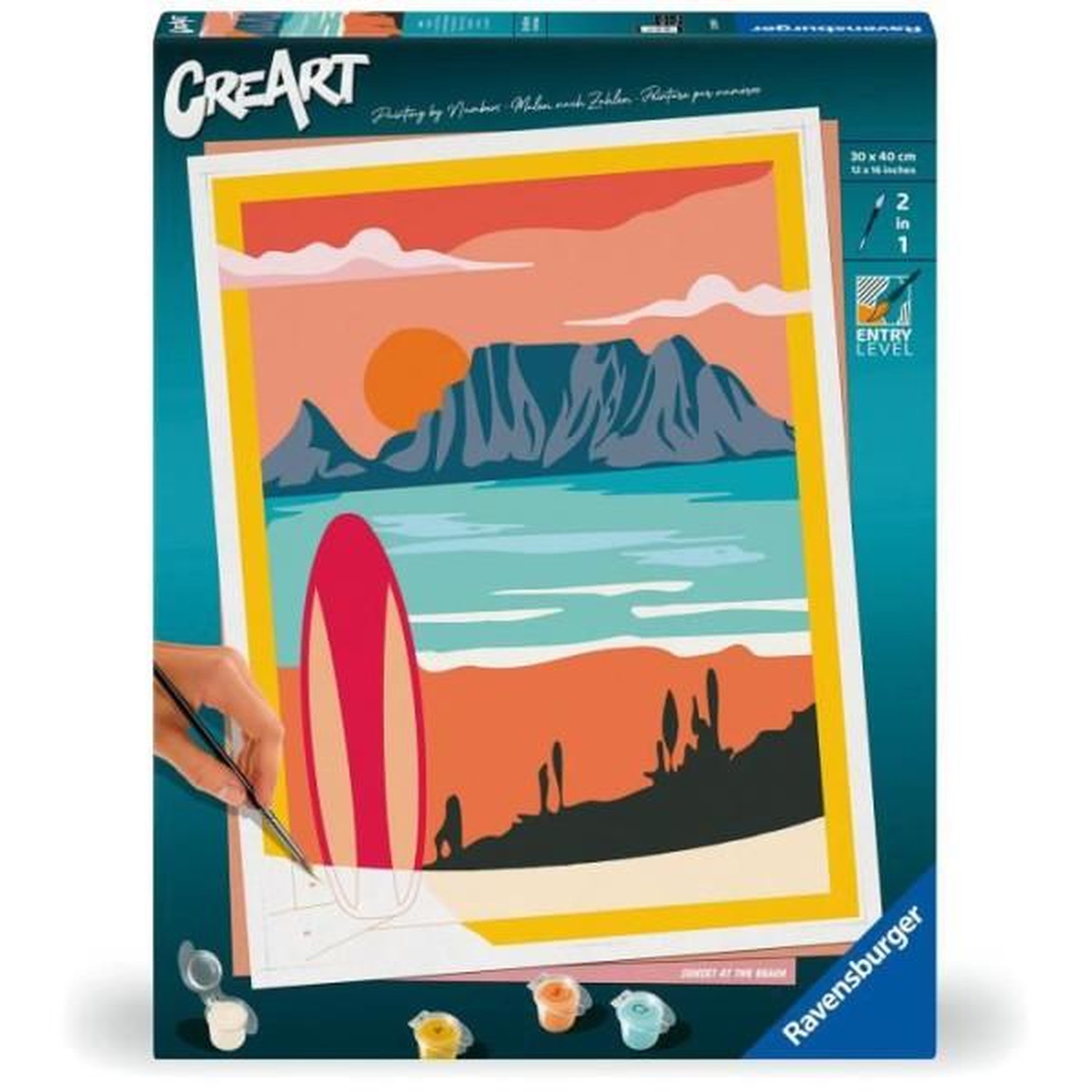 Peinture Par Numéros Ravensburger 23898 – Sunset At The Beach 30x40 cm - vue 4