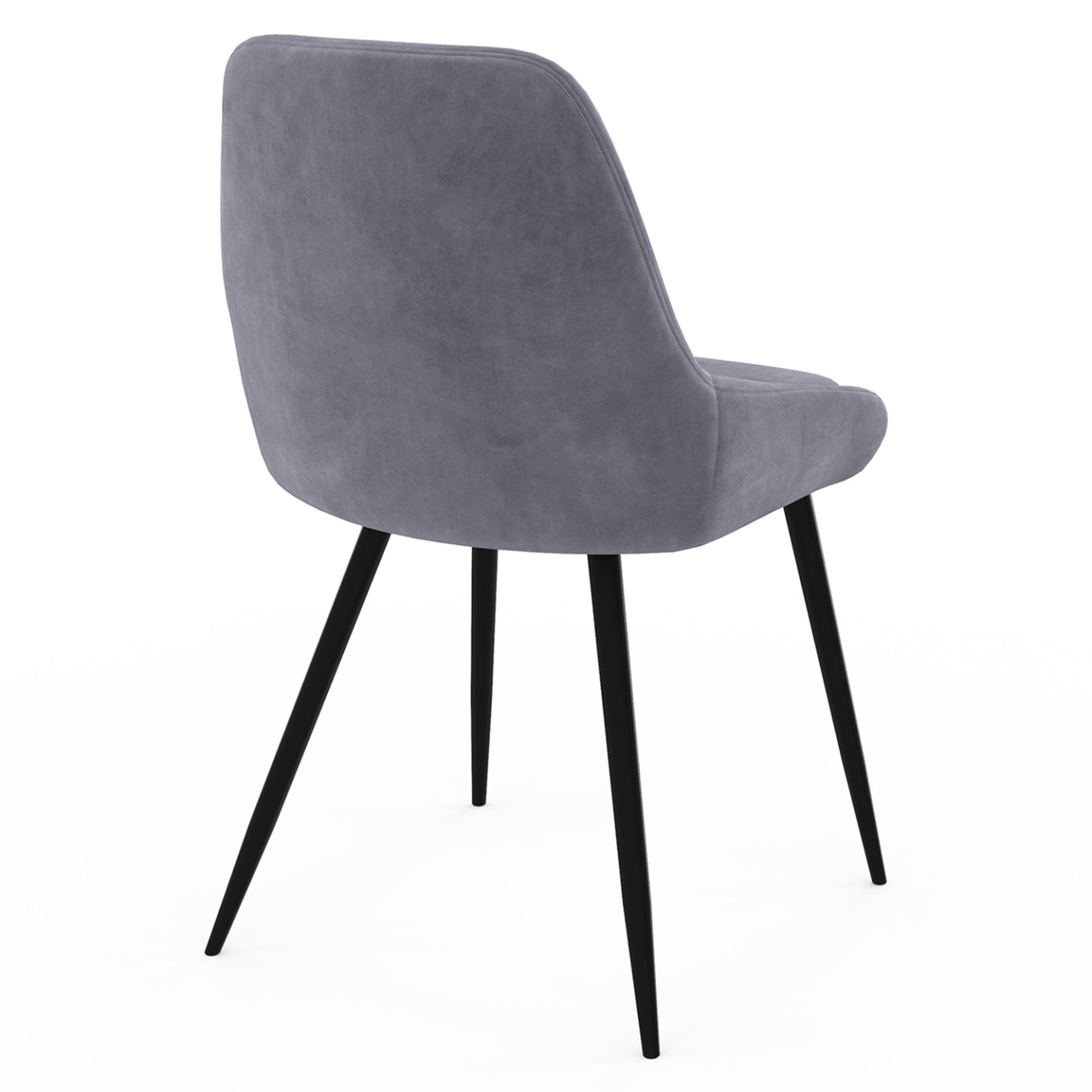 Voir la diapositive 5 : ID MARKET Lot de 4 chaises thalya en velours gris clair avec accoudoirs