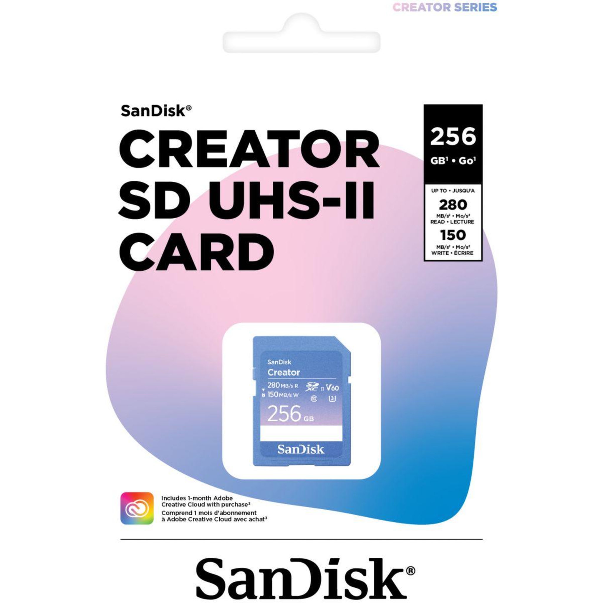 Voir la diapositive 2 : SANDISK Carte SD 256Go UHS-II  Creator