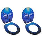 VIDAXL Sieges de toilette avec couvercles 2 pcs MDF Dauphin