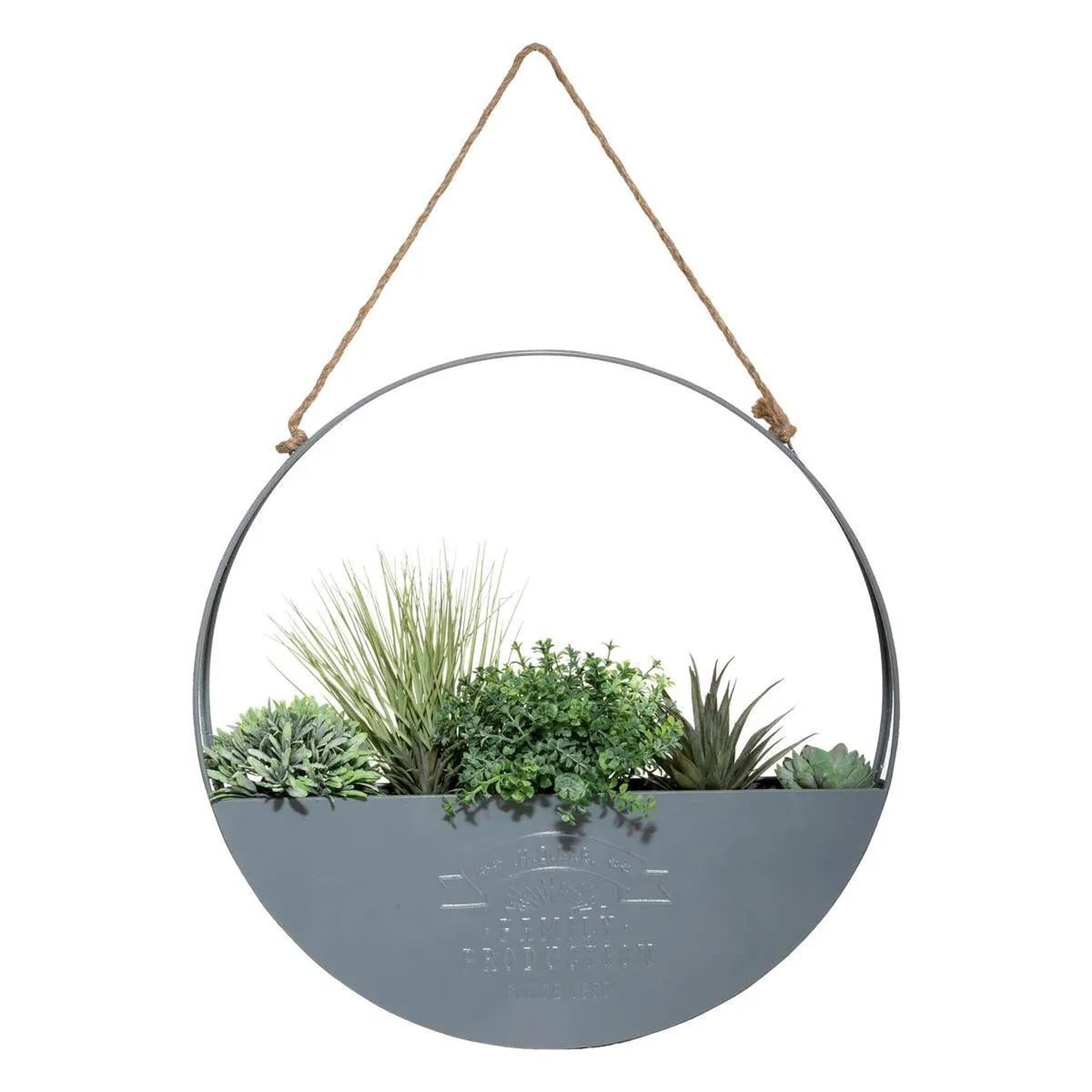 Voir la diapositive 2 : ATMOSPHERA Décoration murale à suspendre  plante  44cm gris