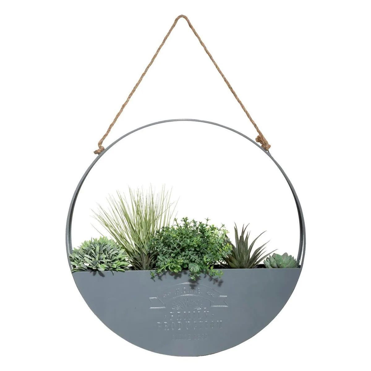 ATMOSPHERA Décoration Murale à Suspendre  Plante  44cm Gris