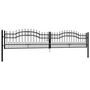Voir la diapositive 3 : VIDAXL Portail et sommet de lance Noir 406x120 cm Acier enduit poudre