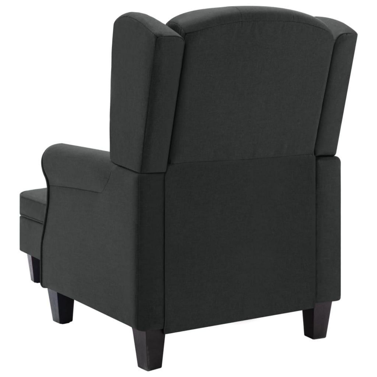 VIDAXL Fauteuil avec repose-pied Gris fonce Tissu