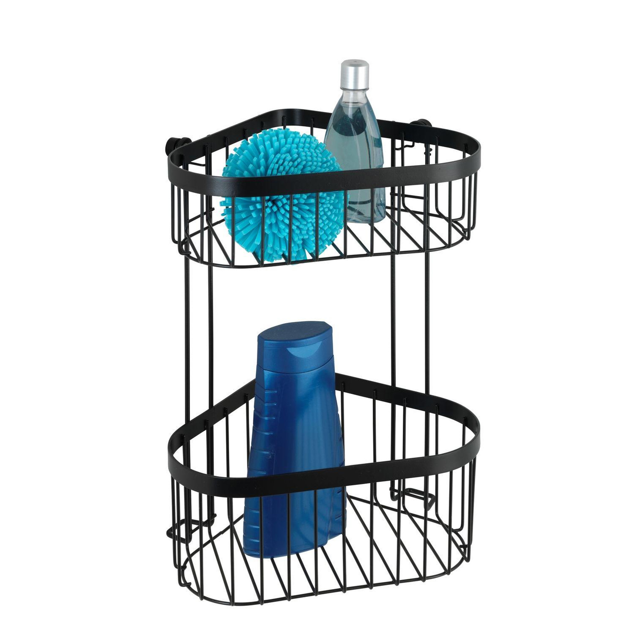 Wenko Etagère d'angle murale de douche indus Classic - L. 23 x H. 33 cm - Noir