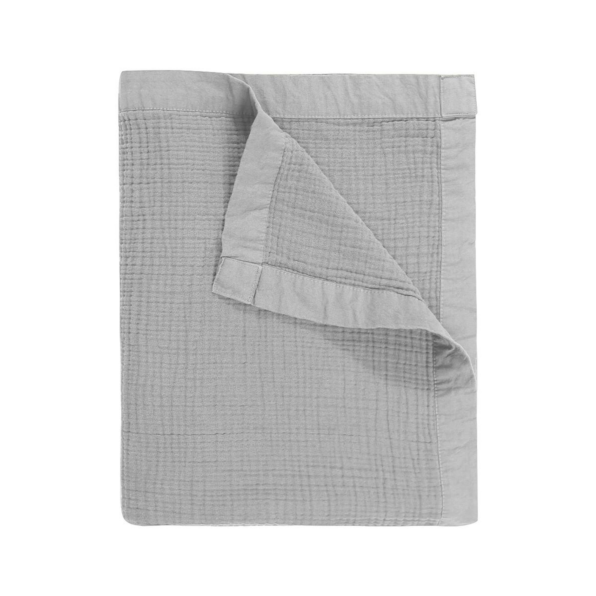 Sensei Maison Plaid gansé en gaze de coton LOFT - 130x170 cm. Coloris disponibles : Blanc, Gris, Jaune, Orange