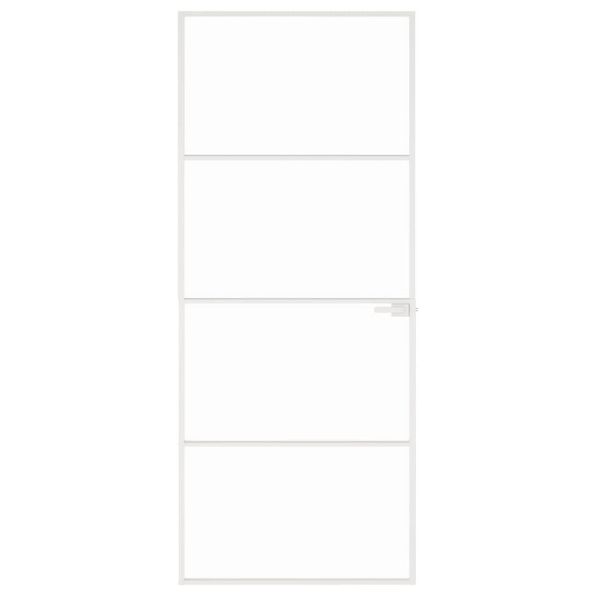 VIDAXL Porte d'interieur Blanc 83x201,5 cm Trempe verre aluminium fin
